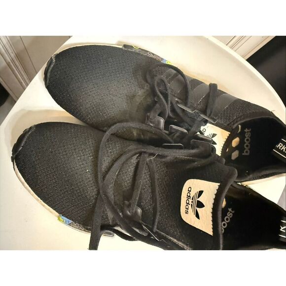 Adidas Men's NMD R1 Graffiti Lace Up Athletic Sneaker Shoes Black Size 13 - Picture 4 of 13